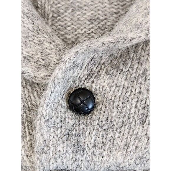 Vintage Eddie Bauer Sweater Men's L Gray Striped Wool Blend Shawl Collar 90's - Picture 7 of 7